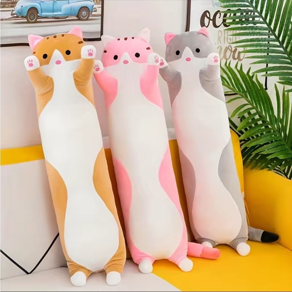 Cute Cat Plush Long Body Pillow Cuddle Cartoon Stuffed Animals Cat‼️FINAL SALE